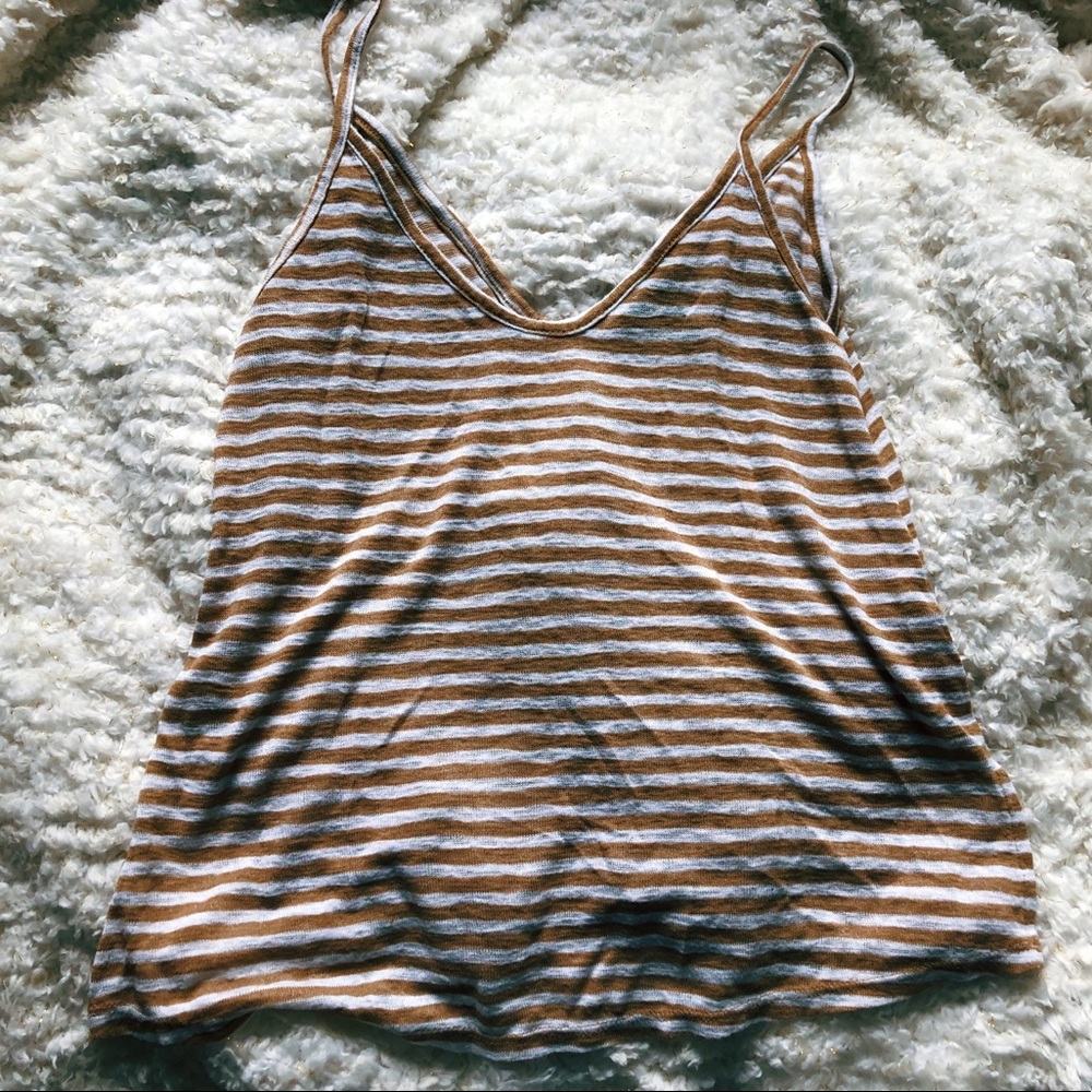 Striped soft spaghetti strap top